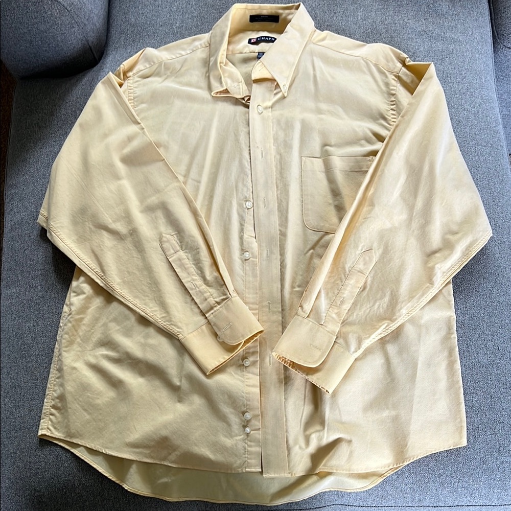 Chaps Yellow Dress Shirt Classic Cotton Blend